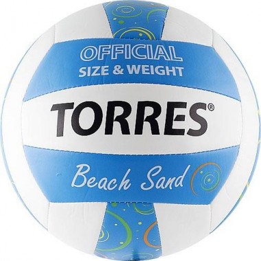 Мяч в/б TORRES Beach Sand Blue, Pink, р.5 синт.кожа PVC, маш.сшив