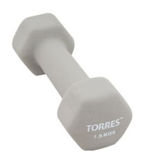 ГАНТЕЛЬ TORRES  1.5 КГ., СЕРЫЙ