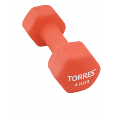 ГАНТЕЛЬ TORRES  4 КГ КРАСНЫЙ