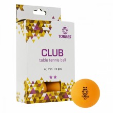 Мяч н/т TORRES Club 2* d 40мм оранжевый